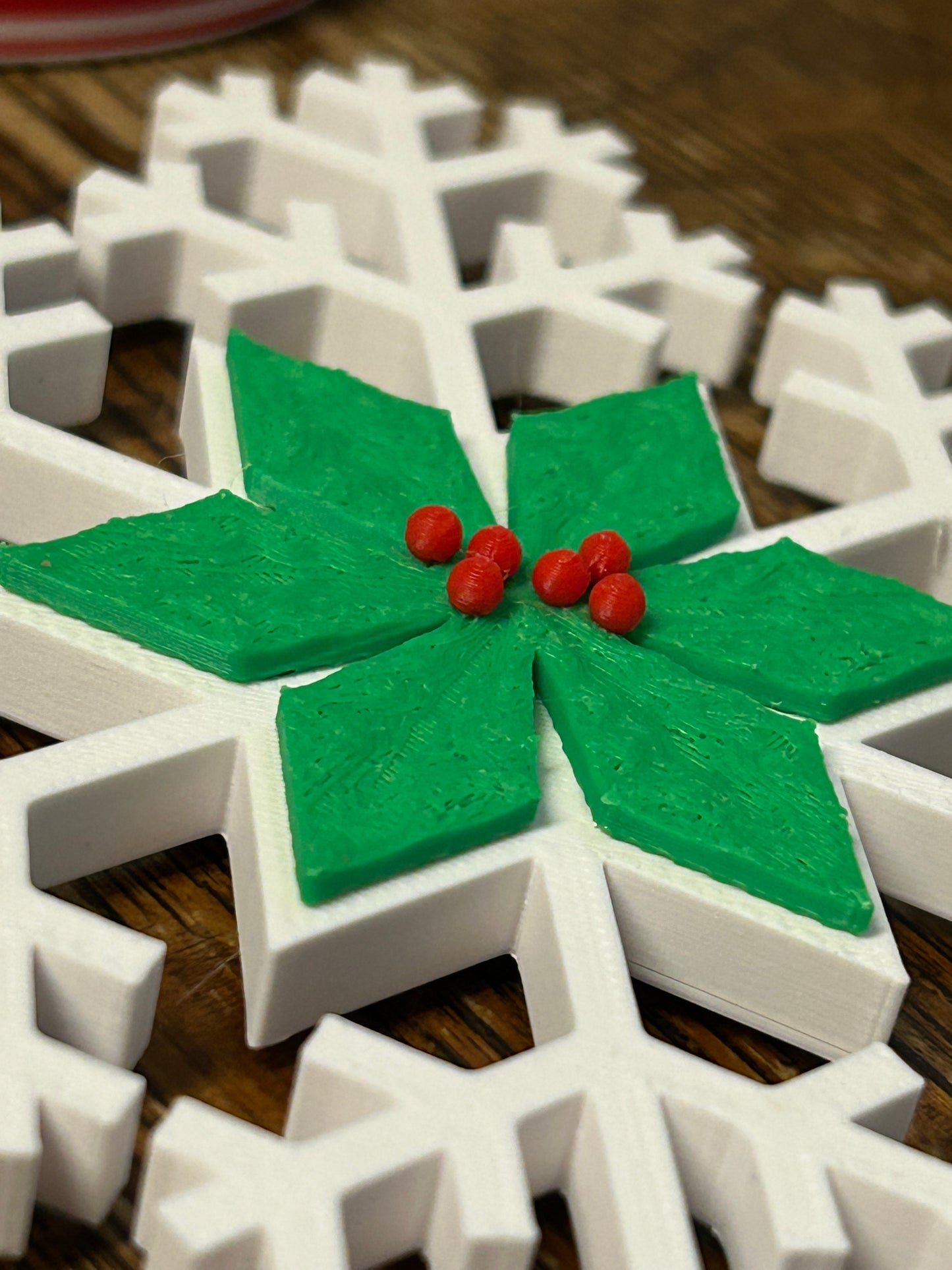 Holly and Berries Snowflake Ornament