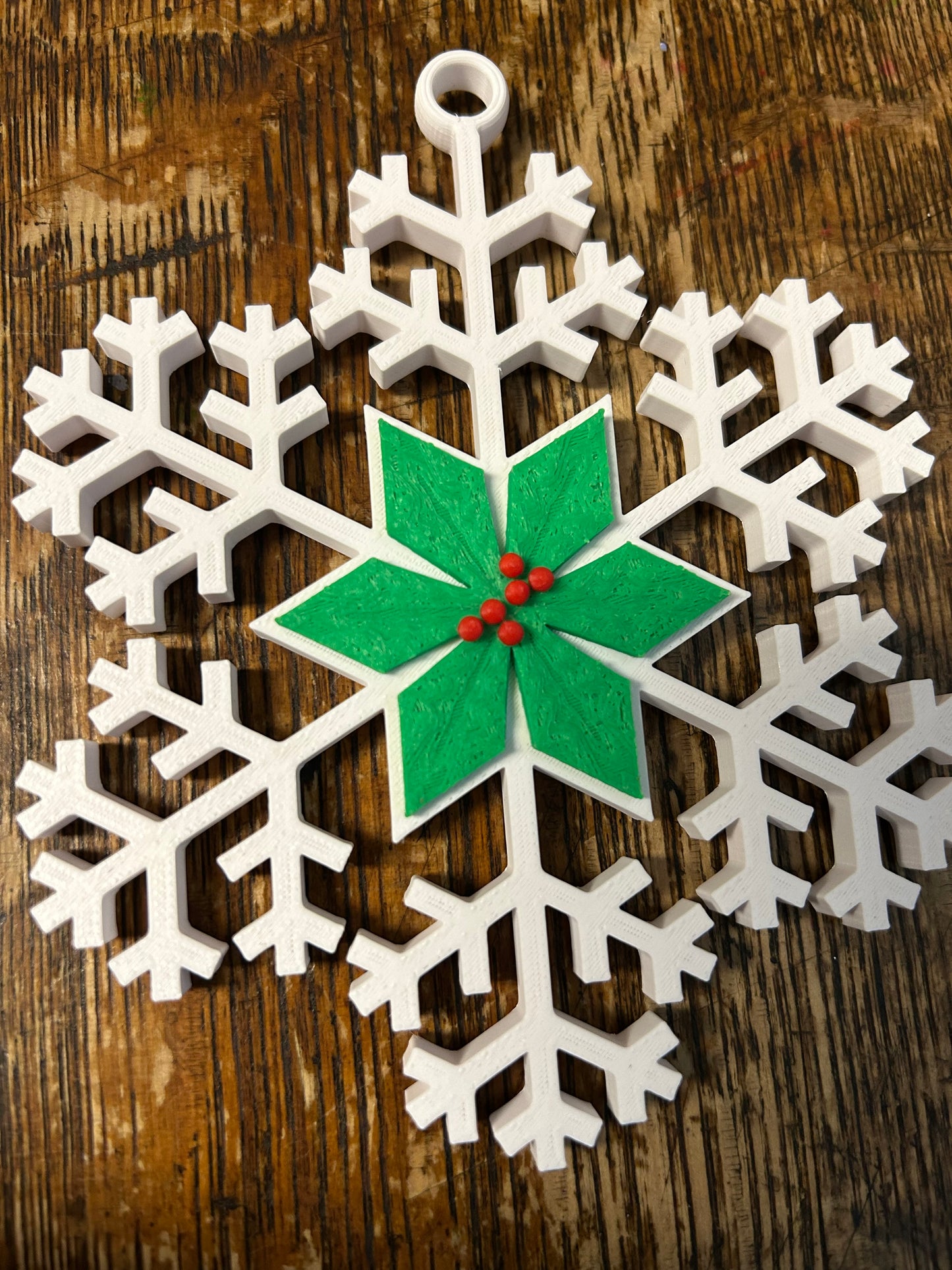 Holly and Berries Snowflake Ornament